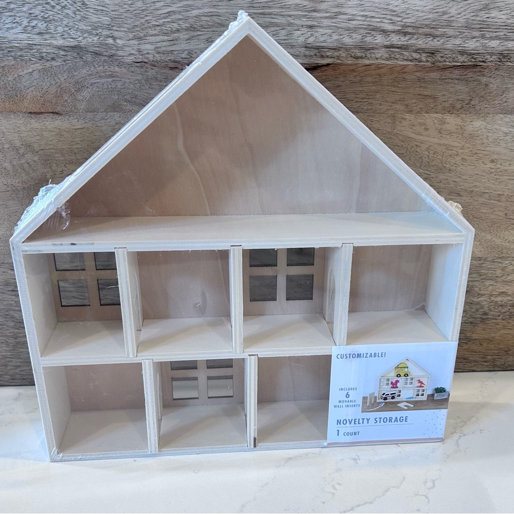 TARGET Unfinished Wooden Novelty House-Shaped Storage Shelf